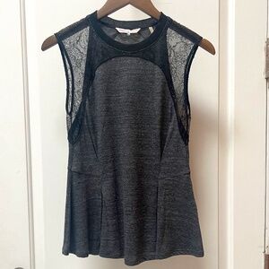 Rebecca Taylor, Lace panelled, Cinch-waisted tank, Sz. XS